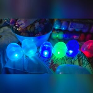6 pack Led Light Up flashing Easter fillable eggs Jumbo
